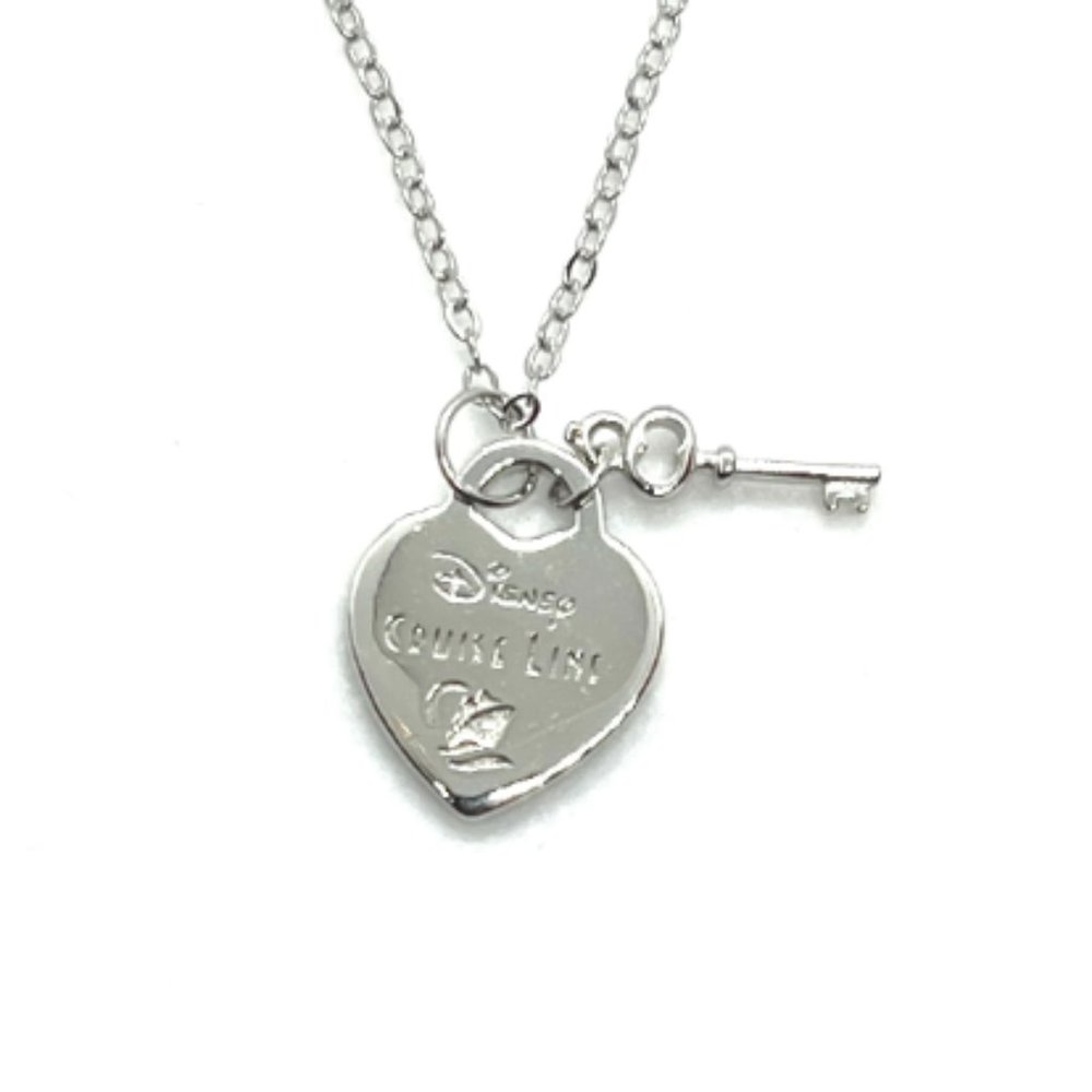 Sterling silver Cruise Line inspired heart necklace with silver key